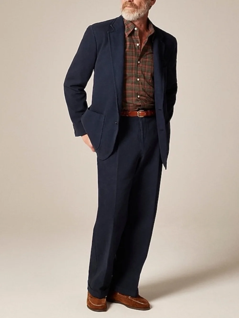 NWT J.Crew Relaxed-fit Suit in Navy Garment-Dyed Italian Cotton Twill